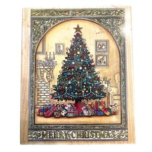 Vintage Dan Morris Merry Christmas Tree Rubber Stamp – Stamps Happen Inc. #90327